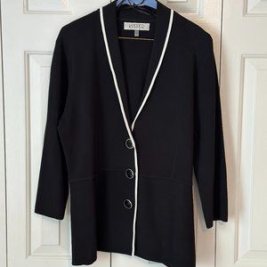 Kasper, Size XL,  Black 3-button Sweater Jacket